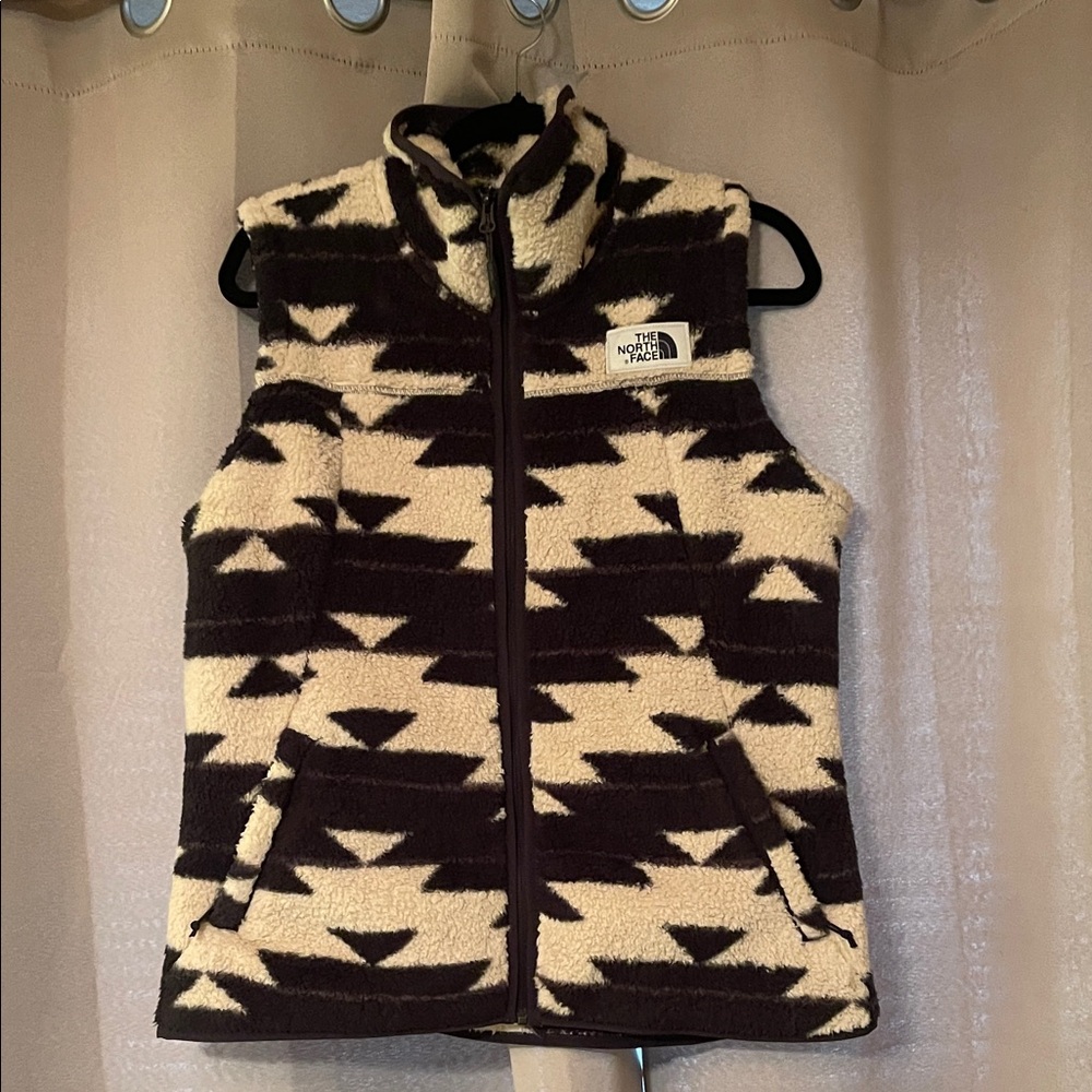 The North Face Brown and Cream Vest